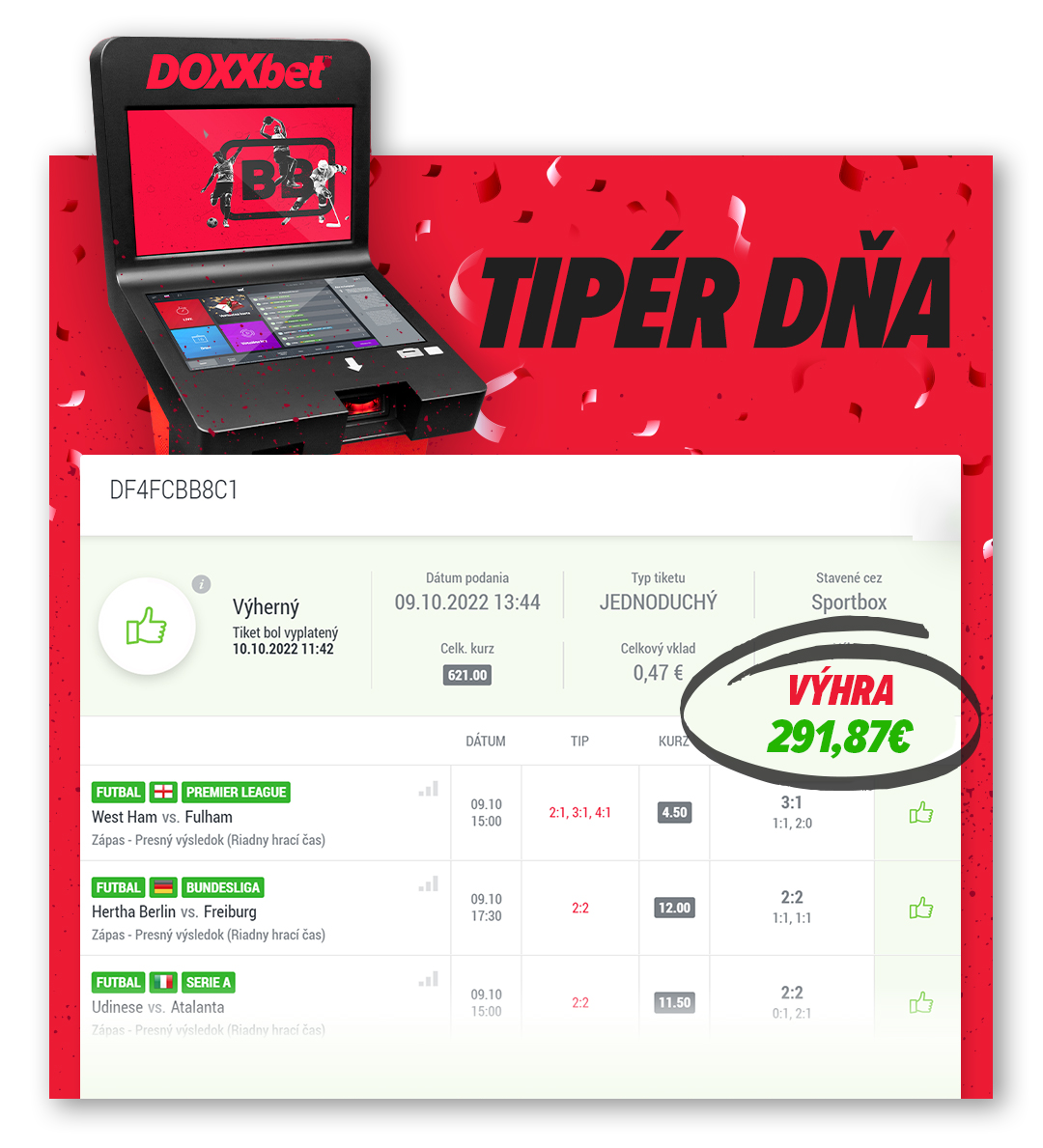 DOXXbet Športové tipovanie - Tipér dňa DOXXbet Športové tipovanie - Tipér dňa