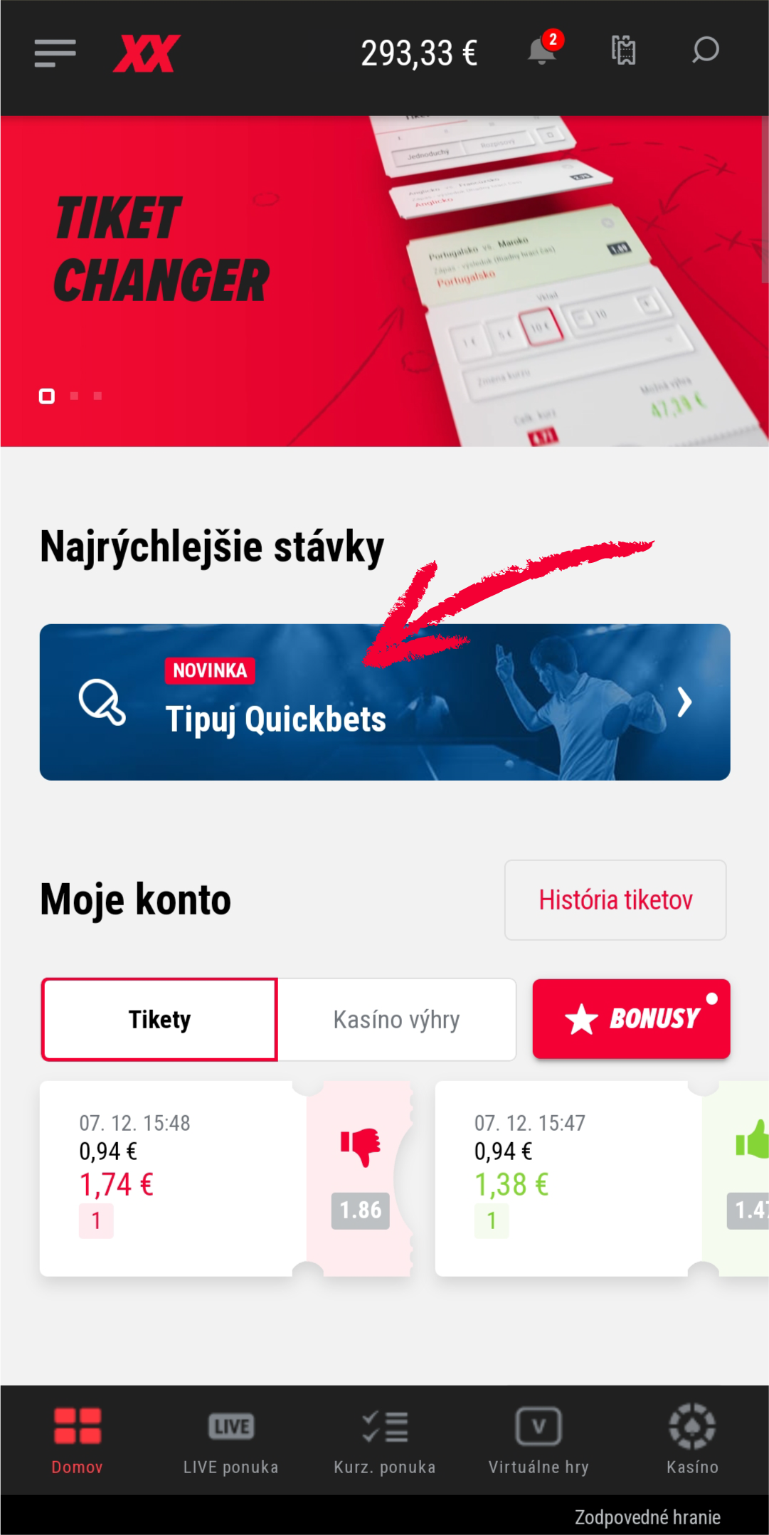 DOXXbet Športové tipovanie - Vyhrávaj okamžite s bleskovými Quickbets - Postup DOXXbet Športové tipovanie - Vyhrávaj okamžite s bleskovými Quickbets - Postup