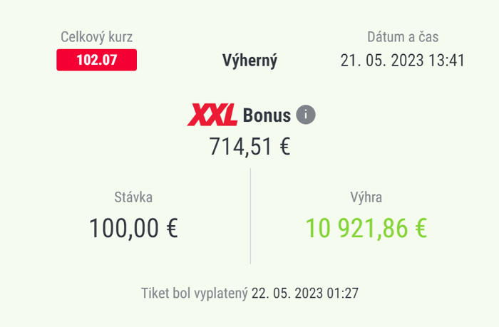 DOXXbet Výhry mesiaca 