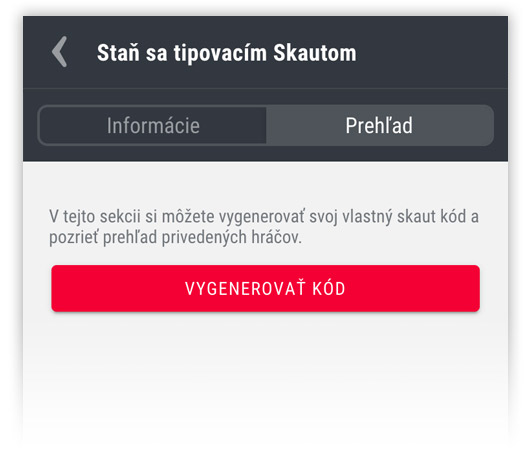 DOXXbet Športové tipovanie - Skaut bonus - Generovanie kódu